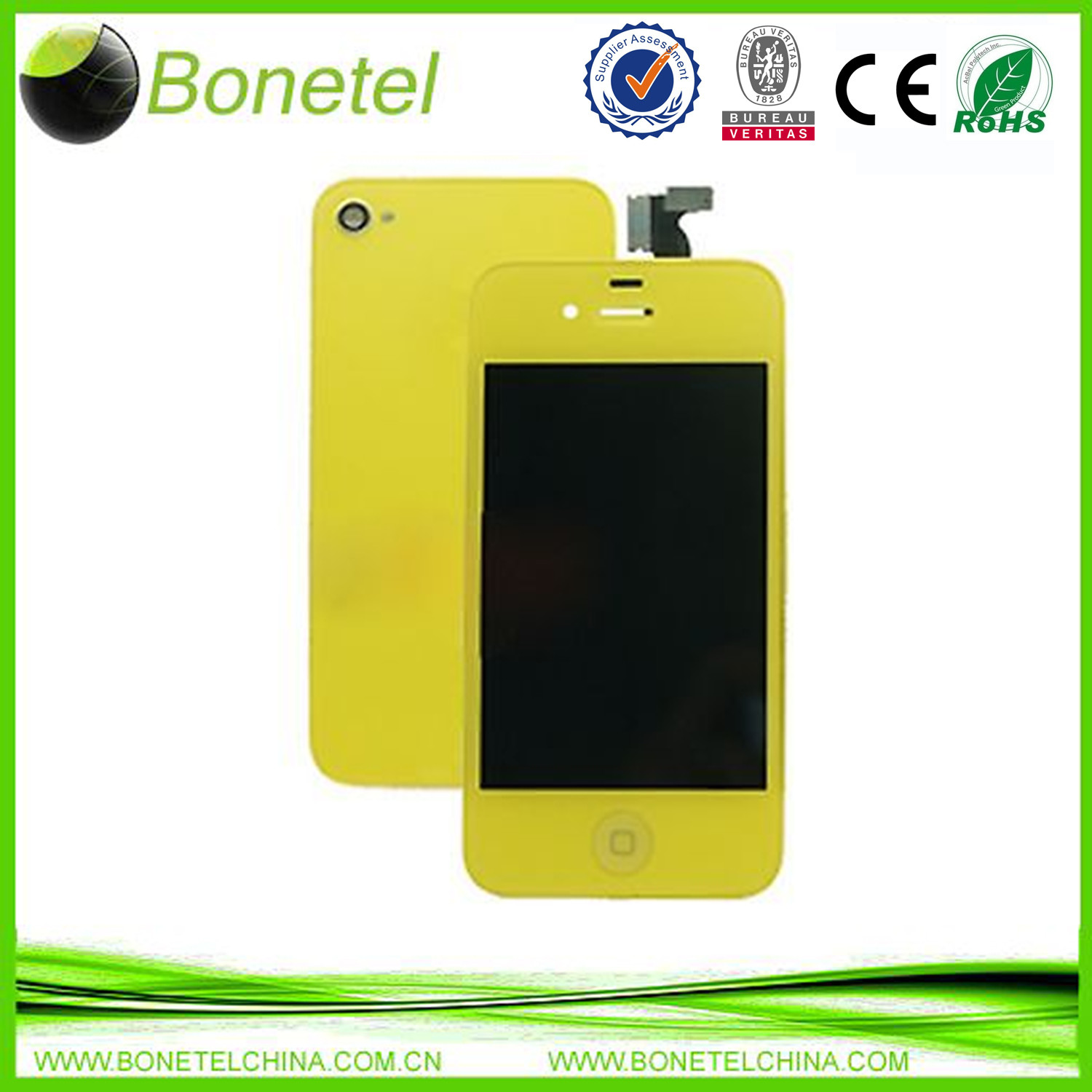 Yellow LCD Touch Screen Digitizer Replacement Assembly for iPhone 4S GSM