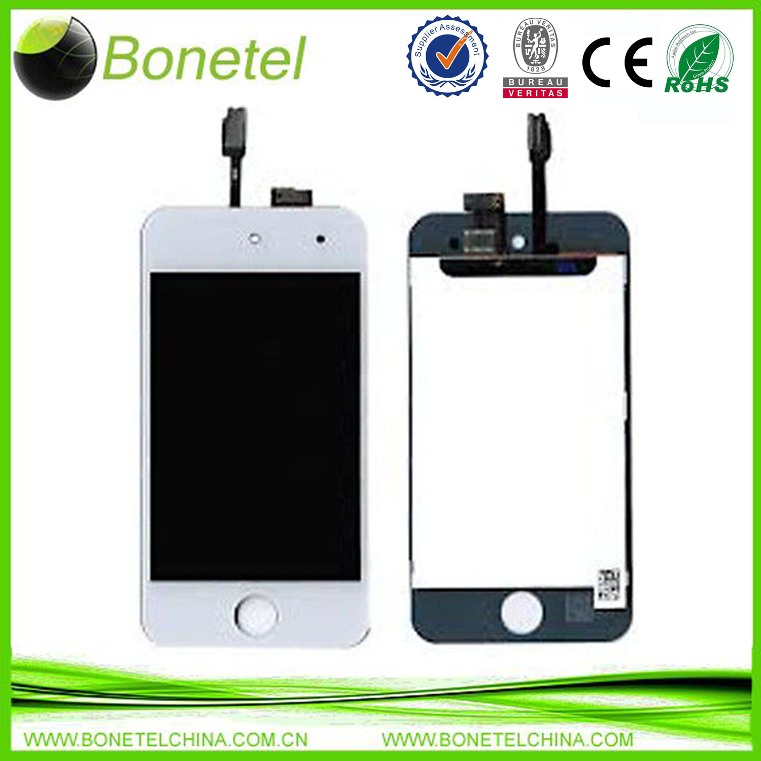 Black and White LCD Display Touch Screen Digitizer Assembly for ipod touch 4 4th