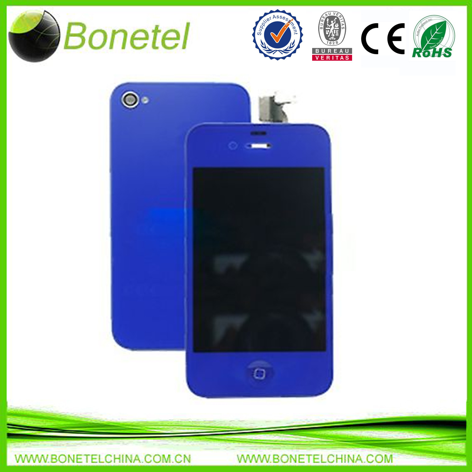 Blue  LCD Touch Screen Digitizer Replacement Assembly for iPhone 4S GSM