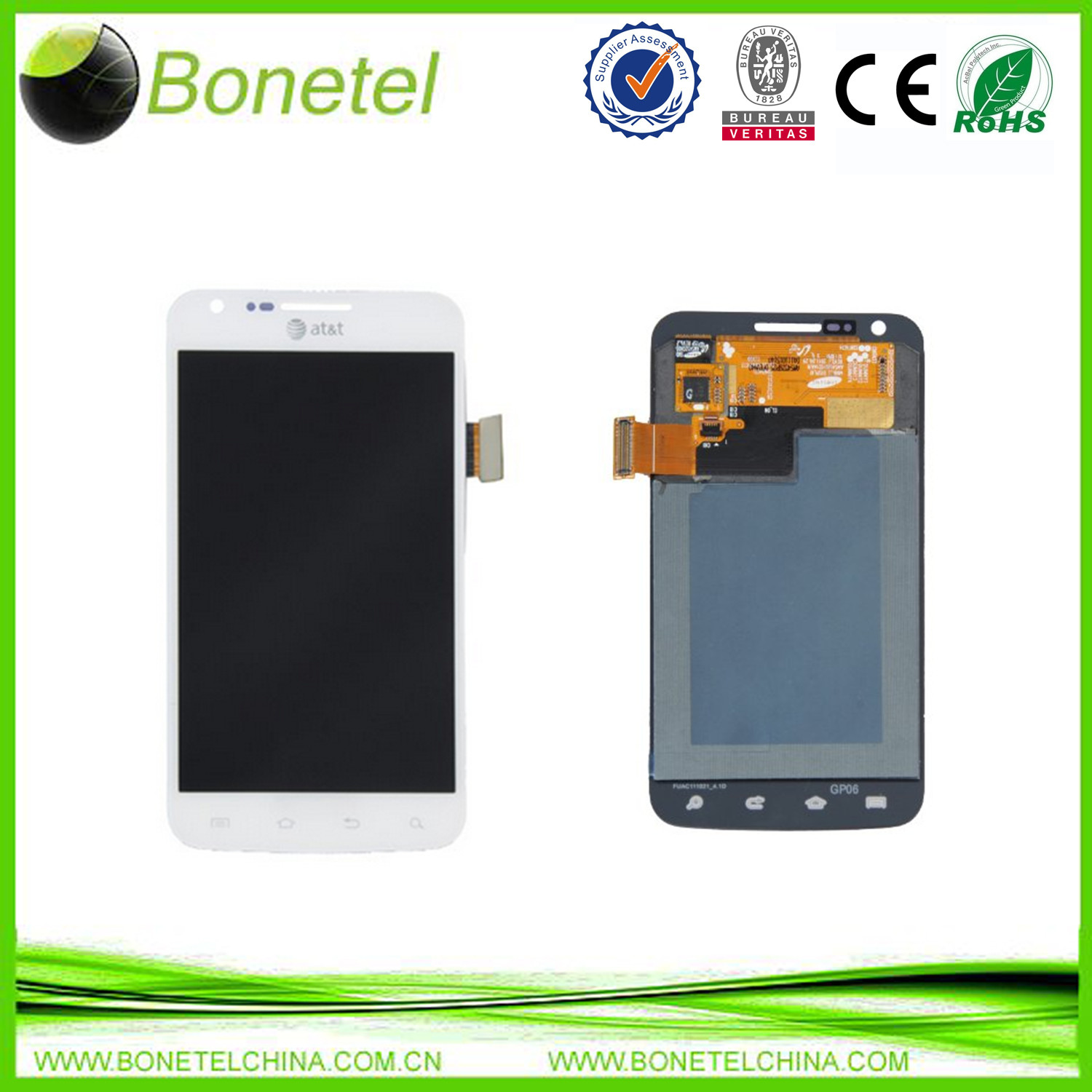 LCD Display Touch Screen Digitizer Assembly For Samsung Galaxy S2 Skyrocket i727 at&t White Grade B+
