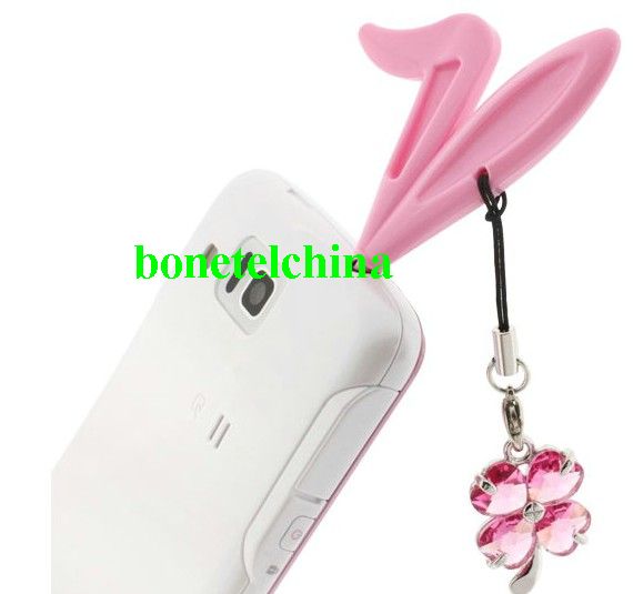 Rabbite Ear plug, decoration,Dust plug for iPhone 4 4S
