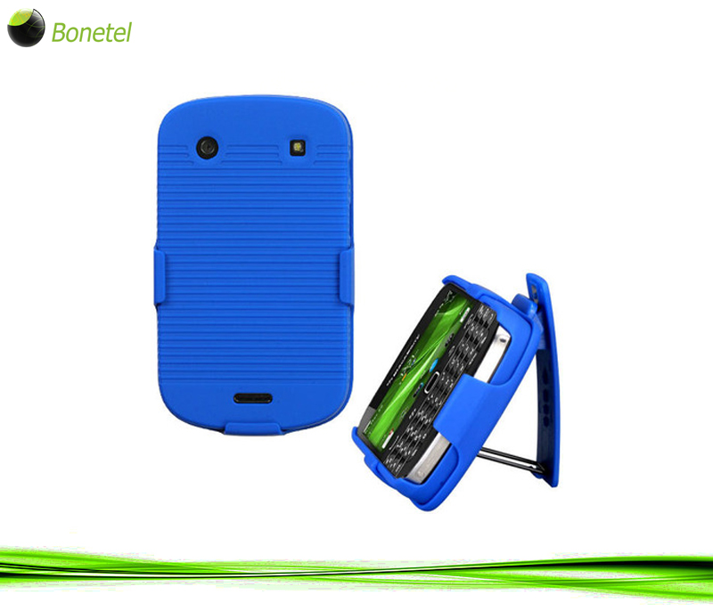 Armor Shell Case with Holster Combo for BlackBerry Bold 9900 9930 (Blue) (2)