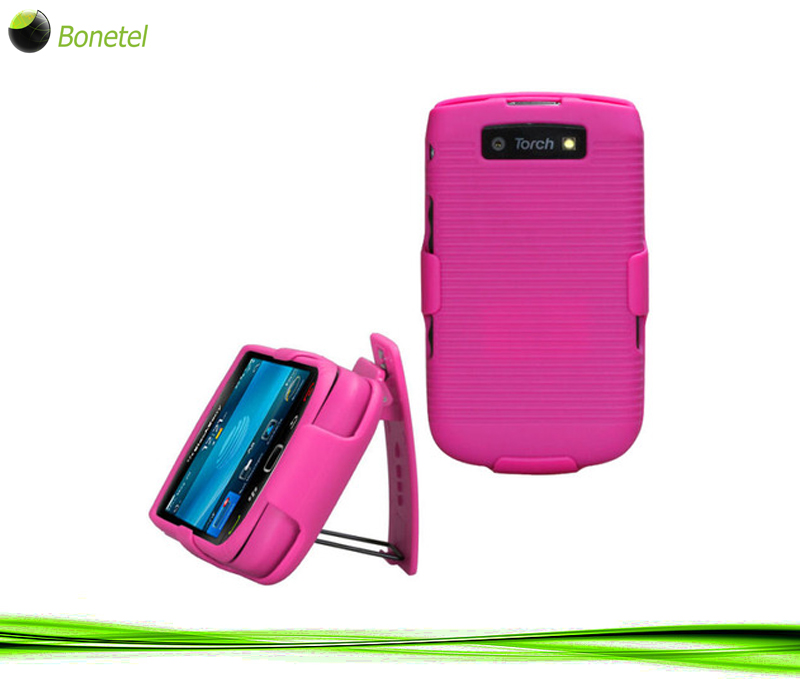 Armor Shell Case with Holster Combo for BlackBerry Torch 9800  9810 4G (Hot Pink)