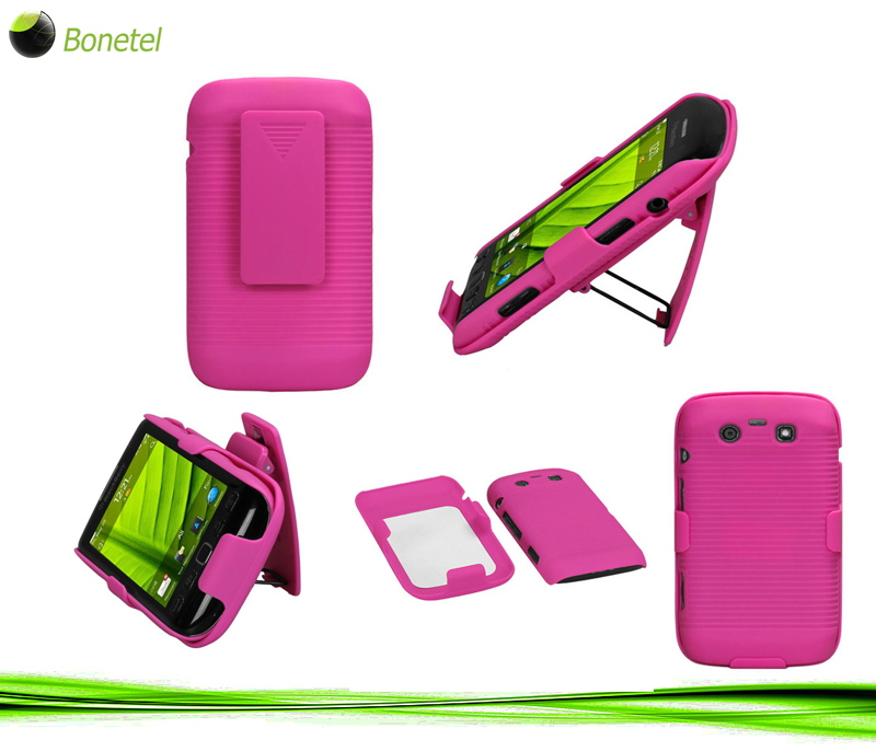 Armor Shell Case with Holster Combo for BlackBerry Torch 9850  9860 (Hot Pink)