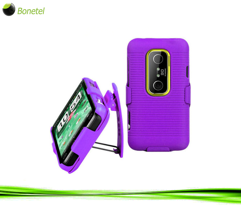 Armor Shell Case with Holster Combo for HTC EVO 3D (Purple)