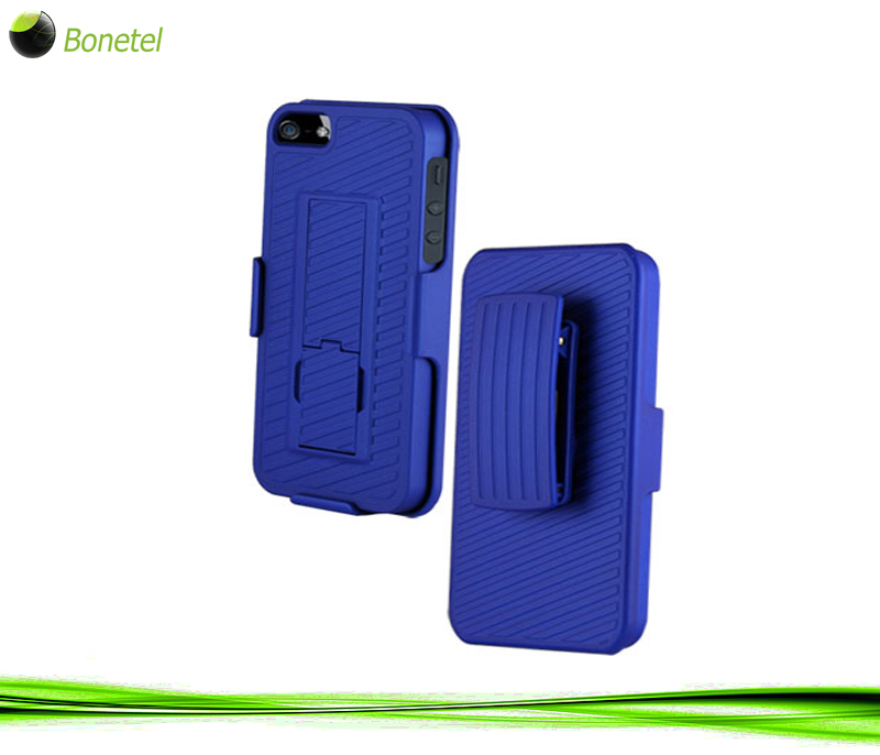 Combo 3-in-1 Shell Protective Holster Case Set with Viewing Stand for iPhone 5 - Blue