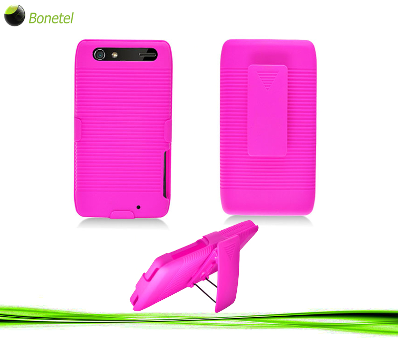 Motorola Droid RAZR 4G Combo Holster Case with Viewing Stand - Hot Pink 3