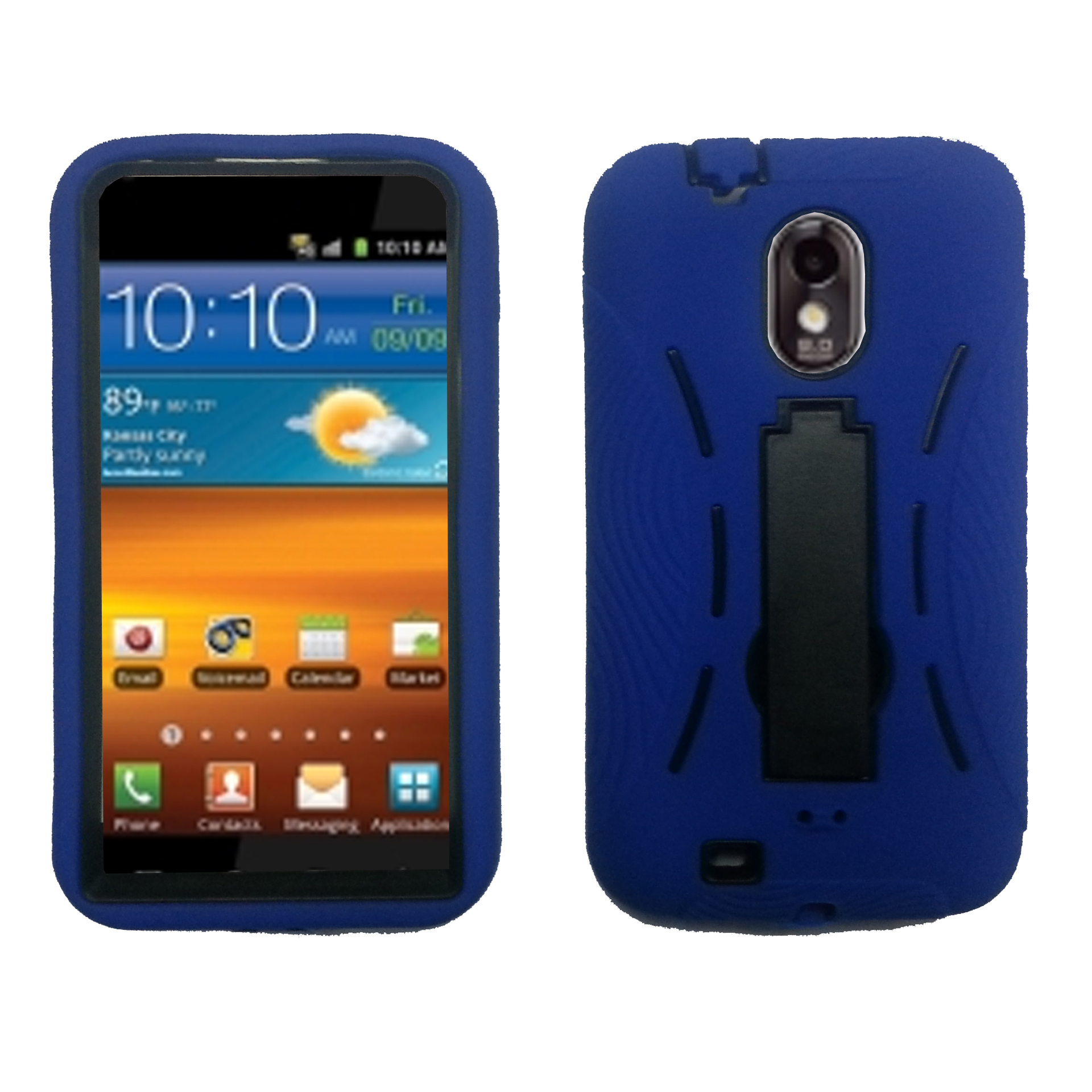 Robot defender case Silicone+PC Anti Impact Hybrid Case Kickstand shell For Samsung Galaxy SII D710 Blue