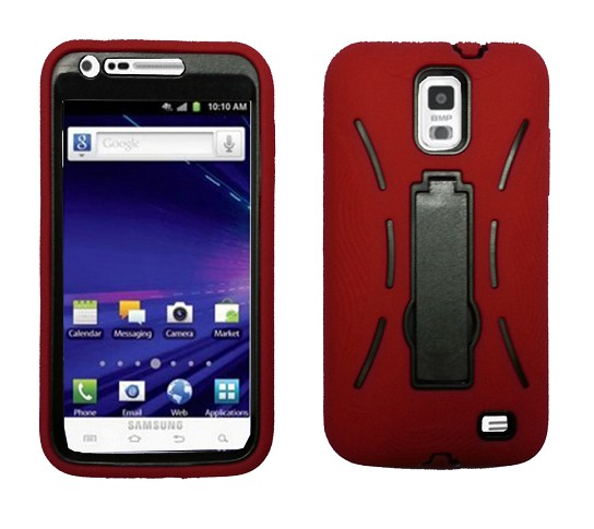 Robot defender case Silicone+PC Anti Impact Hybrid Case Kickstand shell For Samsung Galaxy SII Skyrocket I727 Red black