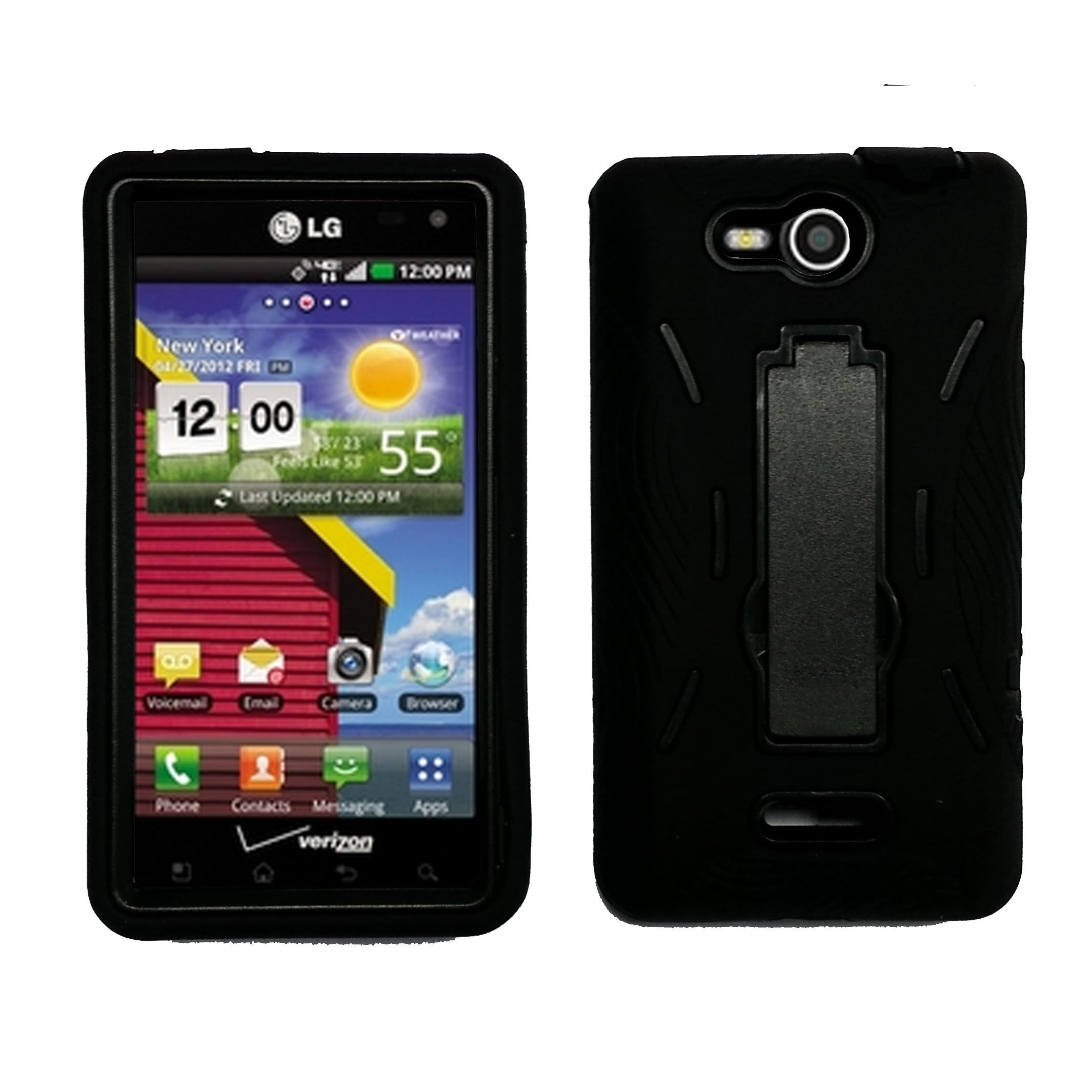 Rubberized Hard Case Holster with Stand for  LG VS840 Lucid 4G