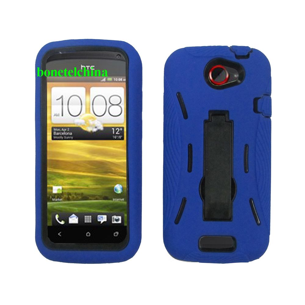 Robot Defender Case Silicone+PC Anti Impact Hybrid Case Kickstand Shell for one s Blue