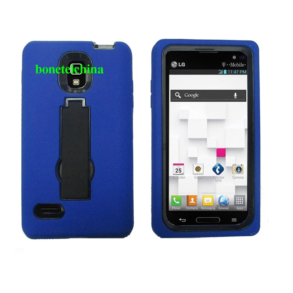 Robot Defender Case  Silicone+PC Anti Impact Hybrid Case Kickstand Shell for P769 blue
