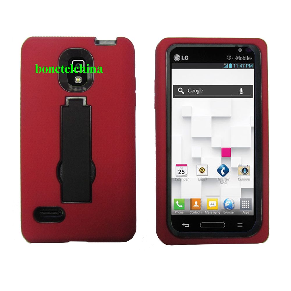 Robot Defender Case  Silicone+PC Anti Impact Hybrid Case Kickstand Shell for P769 red