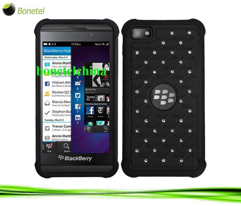 hybrid studded cases for Blackberry Z10 black