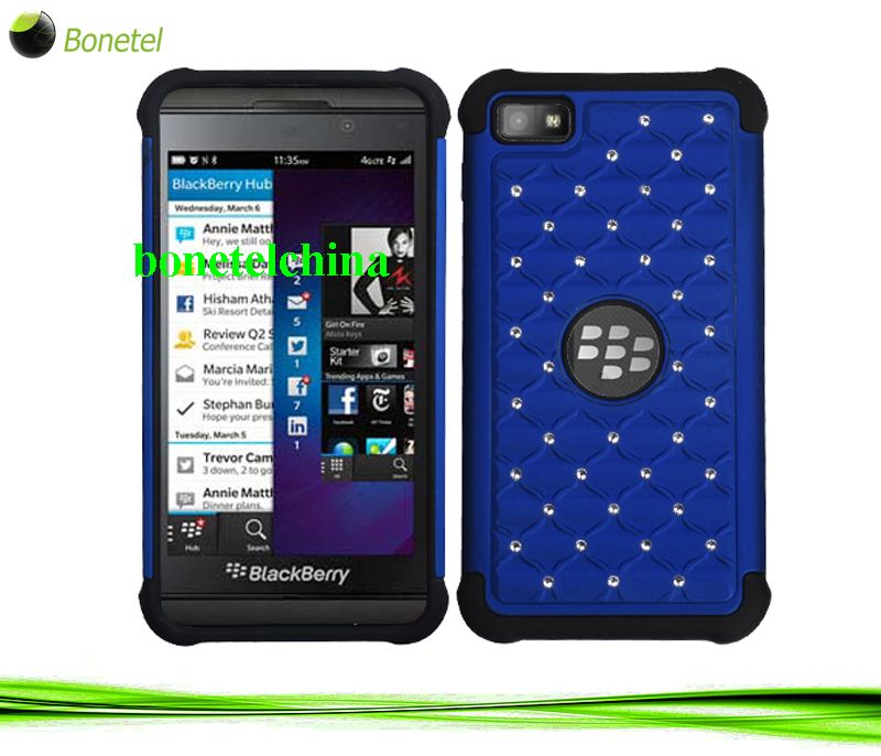 hybrid studded cases for Blackberry Z10 blue
