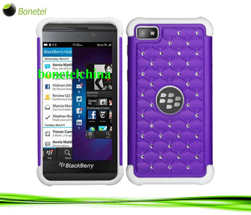hybrid studded cases for Blackberry Z10 purple