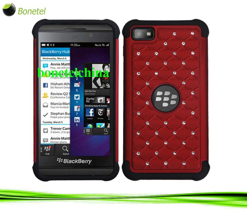 hybrid studded cases for Blackberry Z10 red
