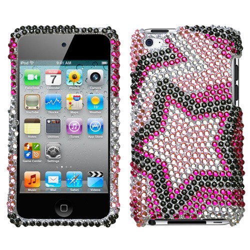 Twin Stars Diamante Protector Cover for iphone 4 and 4S