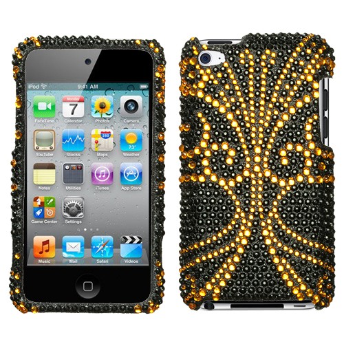 Golden Butterfly Diamante Protector Cover for iphone 4 and 4S