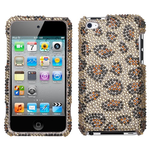 Leopard Skin/Camel Diamante Protector Cover for iphone 4 and 4S
