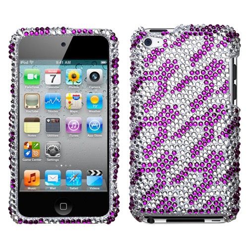Purple White Rocket Diamante Protector Cover  for iphone 4 and 4S