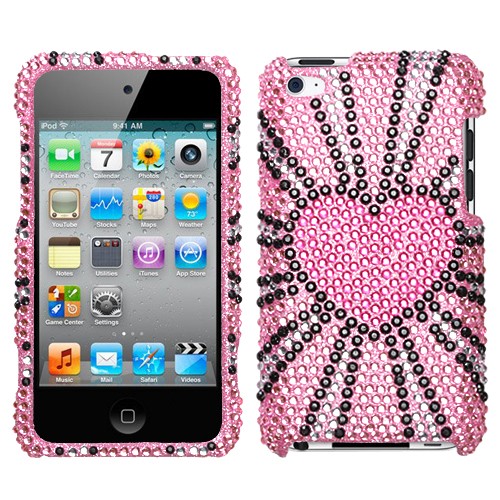 Fervor Heart Diamante Protector Cover for iphone 4 and 4S