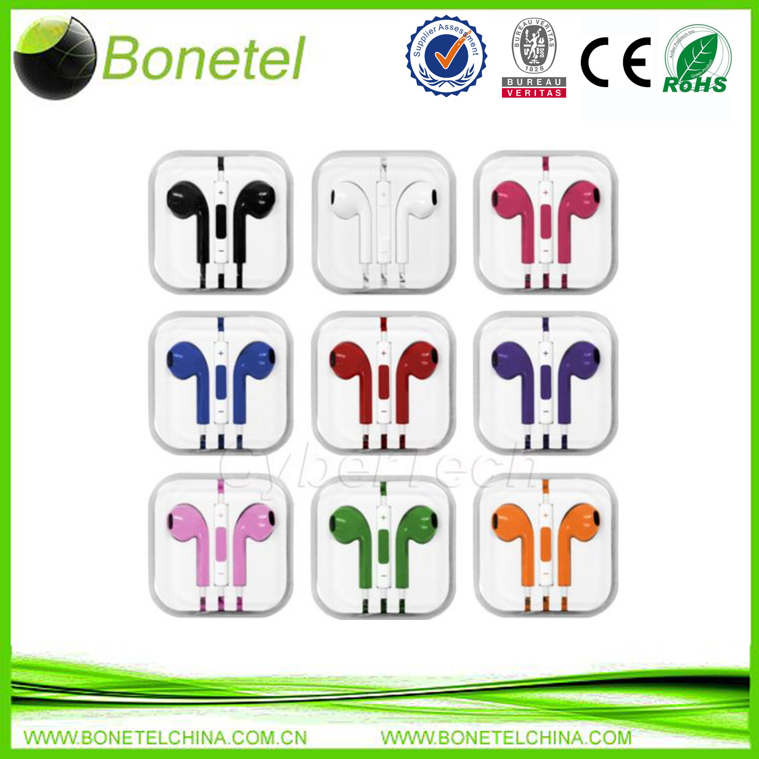 Earphone Headset Remote Micphone For Apple iPhone 5 S 4 iPod iTouch lot