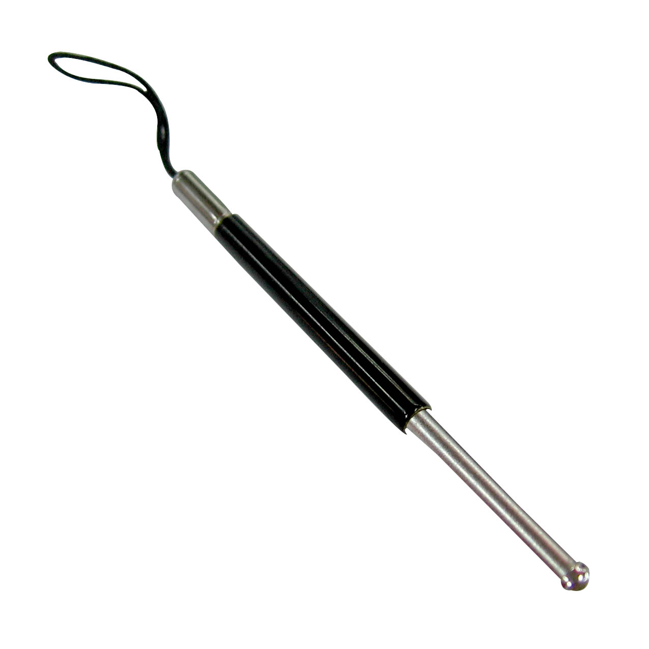Wholesale Metal Retractable Universal Stylus Pen Replacement with strap _Black negro