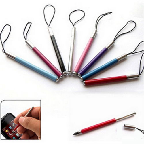 Metal Retractable Universal Stylus Pen Replacement with strap_differen color