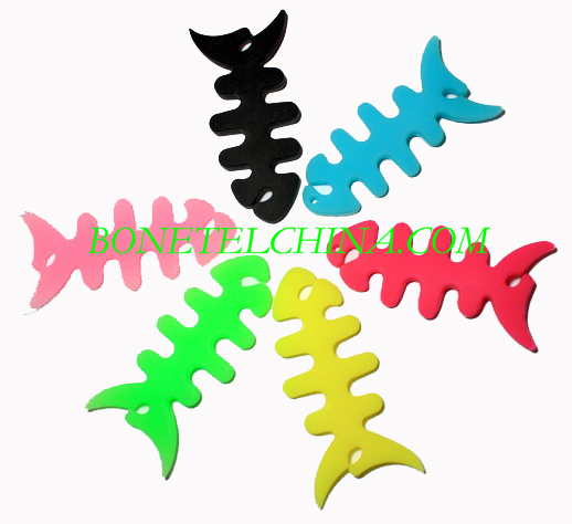 Silicone Earphone Wrapper / Earpiece Organizer-fish bone (multi color)