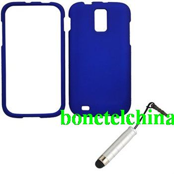 GTMax Blue Rubberized Snap on Hard Case for Samsung Hercules T989 (with Free Stylus) - 088515959433