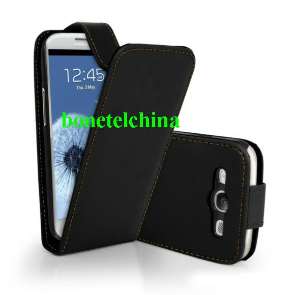 FLIP LEATHER CASE COVER II FOR SAMSUNG I9300 GALAXY S3 -Black