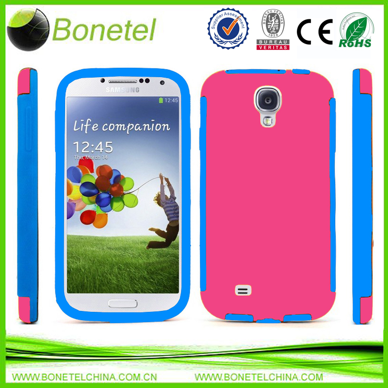 PC+TPU hybrid combo Case  For Samsung S4 I9600 With Built In Screen Protector