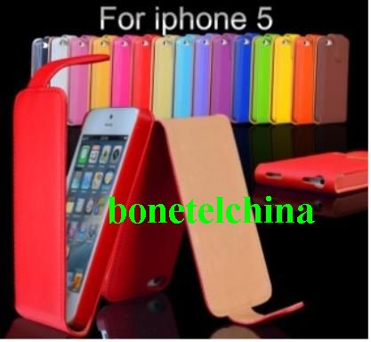 Flip Wallet Credit Card Leather Case Cover for iPhone 5 (Red)