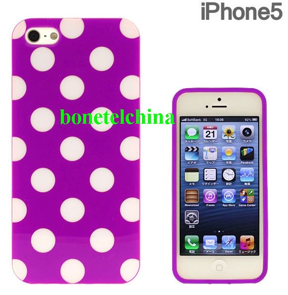 Polka Dot TPU iPhone 5 Case (Purple/White)