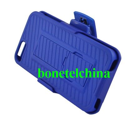 FOR IPHONE 5 Rubberized BLUE Case with Stand and BlueHolster with Stand