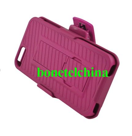FOR IPHONE 5 RUBBER HOT PINK with Stand HPK Holster with Stand