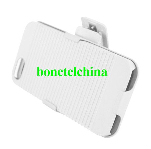 For Iphone 5 Rubberized Case And Holster With Stand White 10