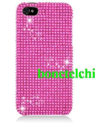 FOR IPHONE 5 FULL DIAMOND COVER HOT PINK 04