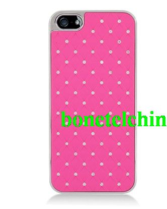 FOR IPHONE 5 CHROME Spot Diamond Case Hot Pink