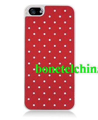 FOR IPHONE 5 CHROME Spot Diamond Case Red