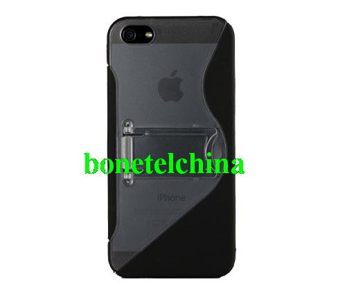HHI S-Factor Two Tone Skin Case with Viewing Stand for iPhone 5 - Black