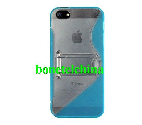 HHI S-Factor Two Tone Skin Case with Viewing Stand for iPhone 5 - Light Blue