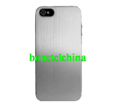 HHI Metal Plate Snap-on Cover Case for iPhone 5 - Silver