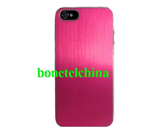HHI Metal Plate Snap-on Cover Case for iPhone 5 - Hot Pink