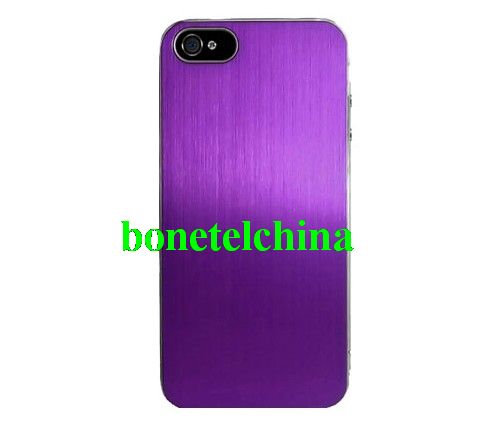 HHI Metal Plate Snap-on Cover Case for iPhone 5 - Purple