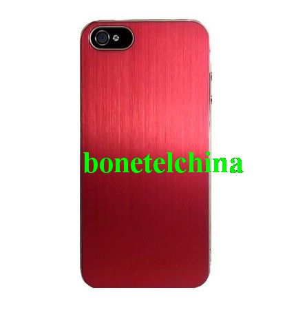 HHI Metal Plate Snap-on Cover Case for iPhone 5 - Red