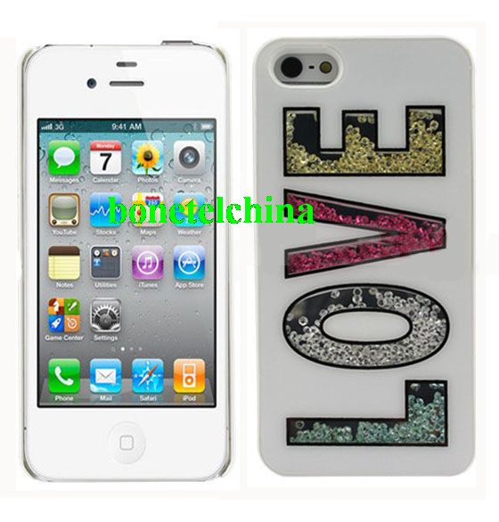 Stylish Diamond Cystal Hard back cover Case for Apple iPhone 5 - Love