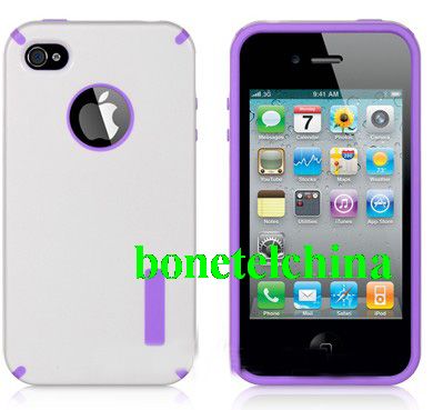 IPHONE4S / IPHONE4 COMPATIBLE FUSION CANDY CASE WHITE & PURPLE TRUFFLE