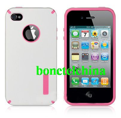IPHONE 4S / IPHONE4 COMPATIBLE FUSION CANDY CASE WHITE & HOT PINK TRUFFLE
